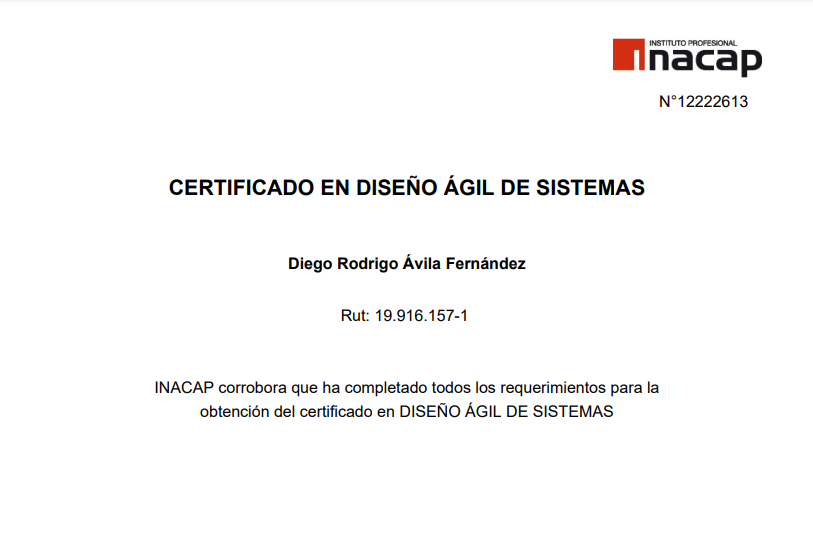 Certificado: Diseño ágil de sistemas