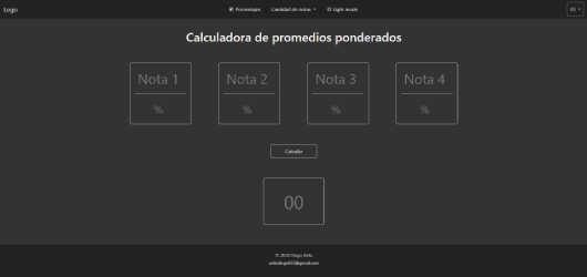 Calculadora de promedios ponderados
